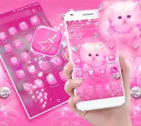 Cute Pink Cat Launcher Theme Screen Shot 4