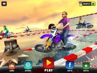 Kids Impossible Water Slide Racing di moto Screen Shot 4