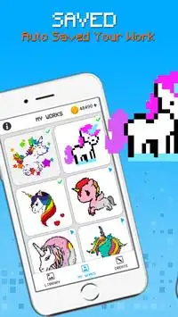 Unicorn Pixel Art - Coloring By Number Screen Shot 2