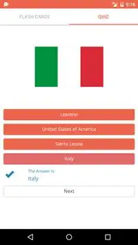 World Flags Flash Cards and Quiz Screen Shot 3