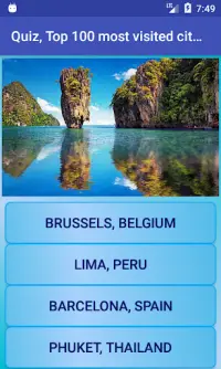 퀴즈, 세계에서 가장 많이 방문한 도시 100 곳 Screen Shot 1