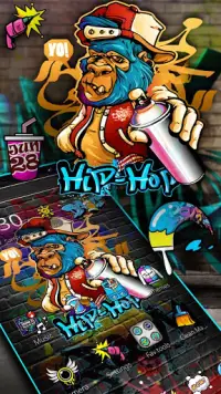 Hip-hop Cool Graffiti Monkey Theme Screen Shot 1