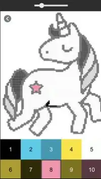 Pixel Art Unicorns - Color By Number Screen Shot 3