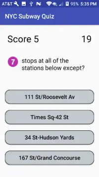 NYC Subway Quiz Screen Shot 3