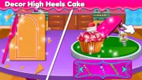 하이힐 케이크 메이커 : 빵집 요리 게임 Screen Shot 1