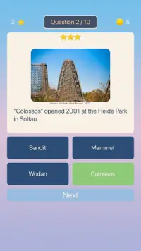 Roller Coaster Quiz Screen Shot 2