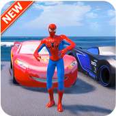 Superheroes Car Stunts Speed Racing Games