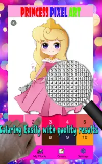 Princess Pixel Art Coloring By Number Screen Shot 4