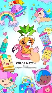 Color Match – Kawaii Juegos de Rompecabezas Screen Shot 0