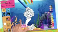 Mermaid coloring pages Screen Shot 2