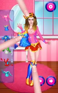 スーパーヒーローの王女の女の子のゲームをドレスアップ Screen Shot 1