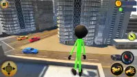 Super Stickman Green Rope Hero: Crime City Screen Shot 3