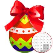 Цвет пасхального яйца по номеру - пиксель