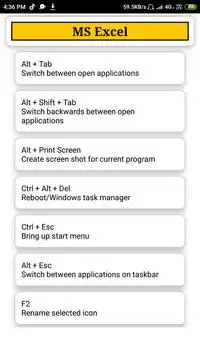 Easy Shortcut keys for Computer Screen Shot 1