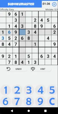 SudokuMaster - Free Sudoku Puzzle Game Screen Shot 1
