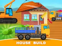 Caminhões e veículos de construção: construir casa Screen Shot 0