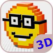 Pixel Emoji 3D - Color by Number