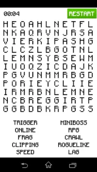 Video Game Word Search Screen Shot 1
