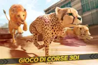 Leopardi contro Leoni! Gioco di Corsa Selvaggio Screen Shot 0
