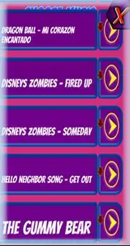 Zombies Disney - Piano Games Screen Shot 1