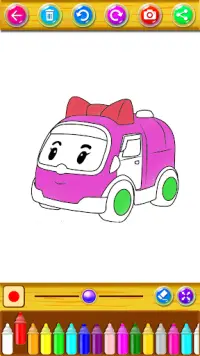 Coloring Cartoon Tayyo Cars Screen Shot 5