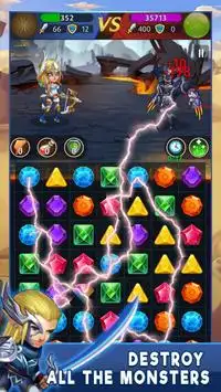 Match 3 Puzzle RPG - War of Hero - Dungeon Battle Screen Shot 0