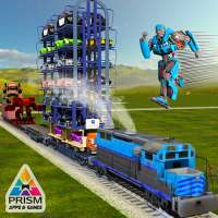 기계 인간 차 변형 기차 수송 스마트 크레인 3D