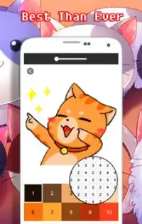 Cat Coloring By Number - Pixel Art Screen Shot 1