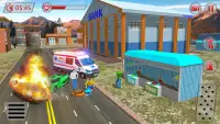 Ambulance Robot City Rescue Game Screen Shot 16