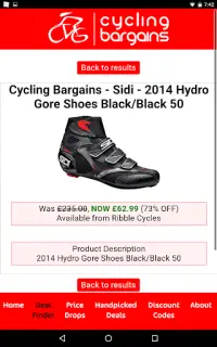 Cycling Bargains Deal Finder Screen Shot 12