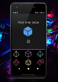 Neon Dice - Free Roll Virtual Dice Screen Shot 2