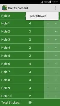 Golf Scorecard Free Screen Shot 1