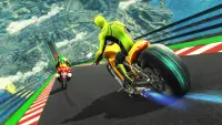 सुपर हीरो मोटरसाइकिल रेसिंग 3D Screen Shot 2