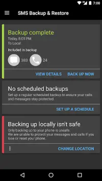 SMS Backup & Restore Screen Shot 1