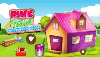 Pink house construction: juegos de construcción Screen Shot 0