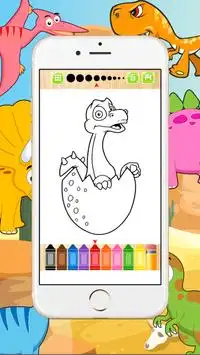 Cutie Dino Kids Coloring Screen Shot 4