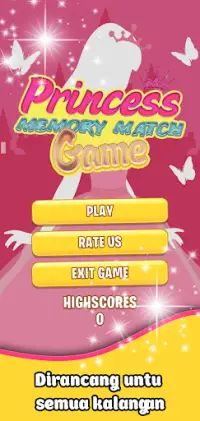 Princess Memory Match Game Screen Shot 0