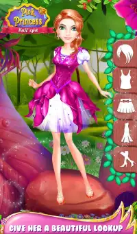 Pink Princess Nail Makeup Spa Screen Shot 2