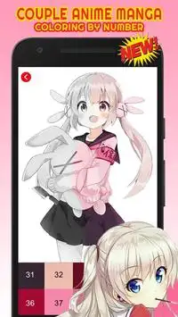 Girly Anime Manga Kawaii Color By Number Pixel Art Screen Shot 7