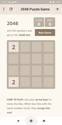 2048 Puzzle Game Screen Shot 0