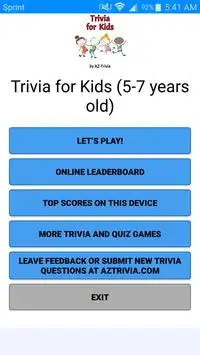 Trivia for Kids (Age 5-7) Screen Shot 0