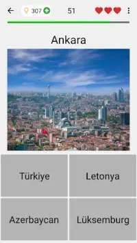 Dünya tüm ülkeleri başkentleri - Şehirler sınavı Screen Shot 0