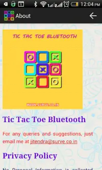 Tic Tac Toe Bluetooth Screen Shot 2