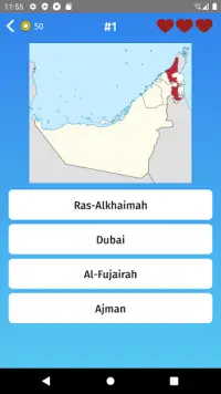 United Arab Emirates: Emirates Map Quiz Game Screen Shot 1