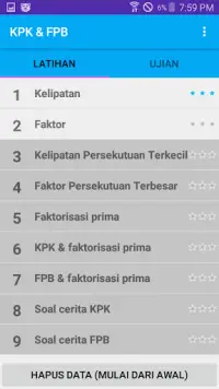 Latihan soal KPK & FPB Screen Shot 0