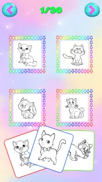 Cat Coloring, Cute Kitten Coloring Pages. Screen Shot 1
