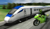 Real Crazy Bike VS Train Street Racing 2021 Screen Shot 1