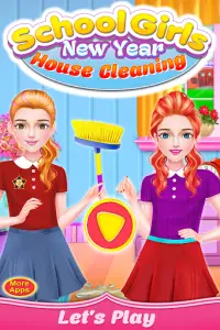 School Girls New Year Home Cleanup- HouseKeeper Screen Shot 0