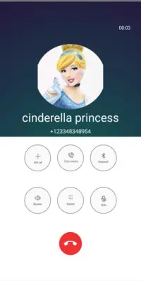 cinderella Princess fake Video Call and Chat Screen Shot 3