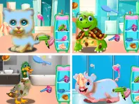 수의사 어린이를위한 게임 동물 치료 세척 및 사료 동물 Screen Shot 2